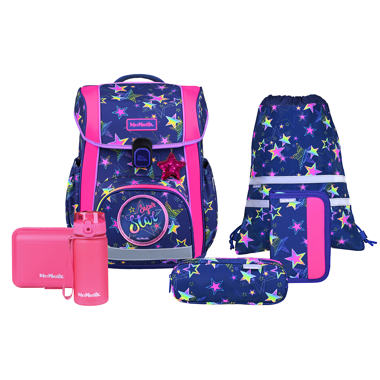 McNeill Bravo Schulranzen-Set 9-teilig-Stars