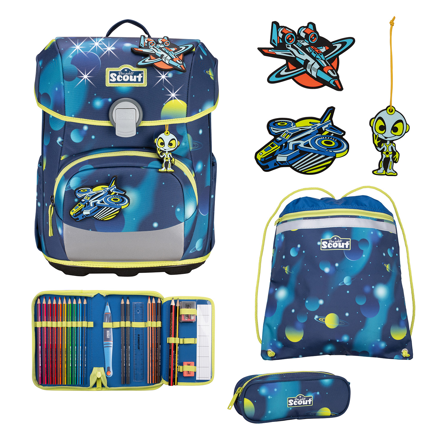 Scout Neo LED Schulranzen-Set 4-teilig-Planets
