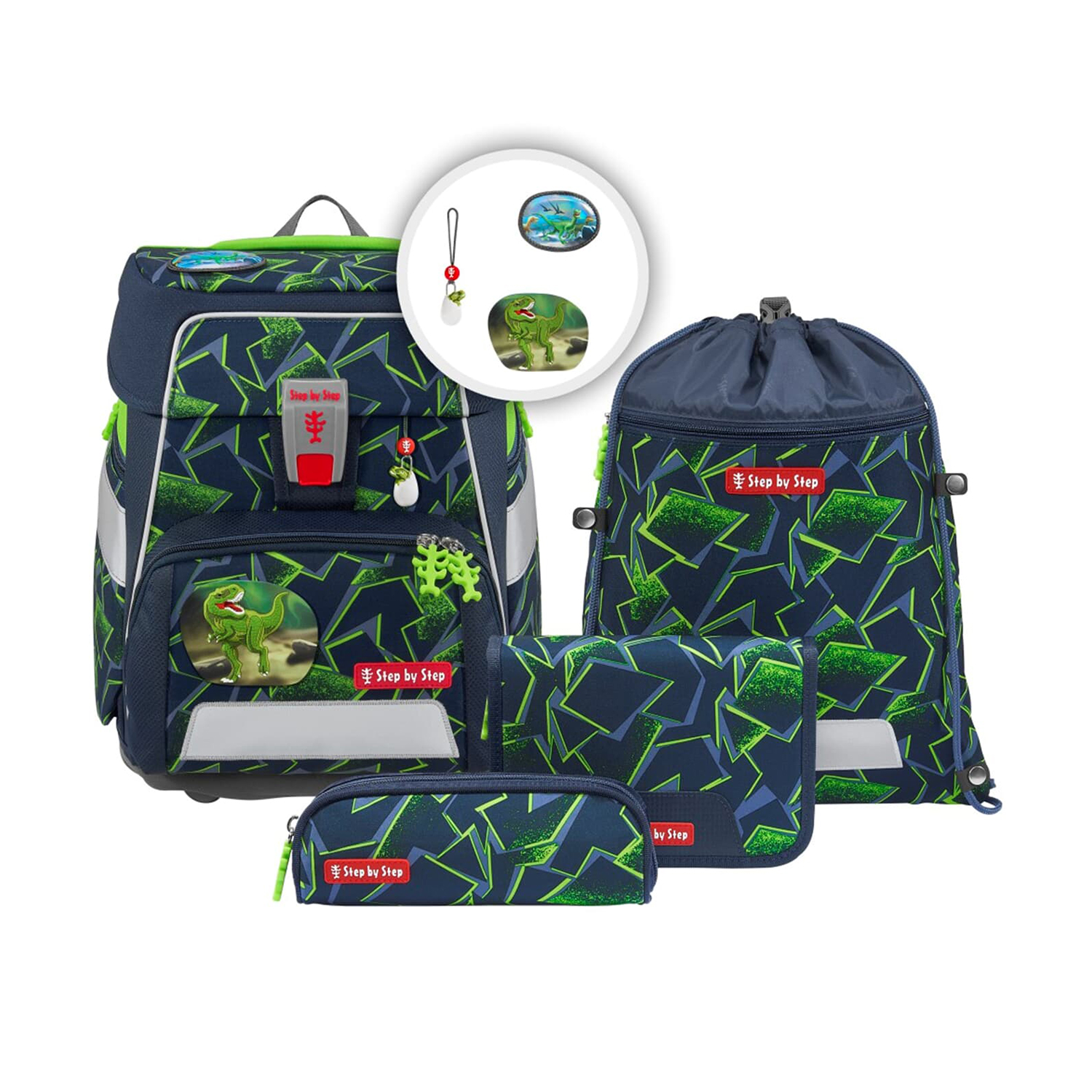 Step by Step Space - Schulranzen-Set 5-teilig-Wild T-Rex Taro