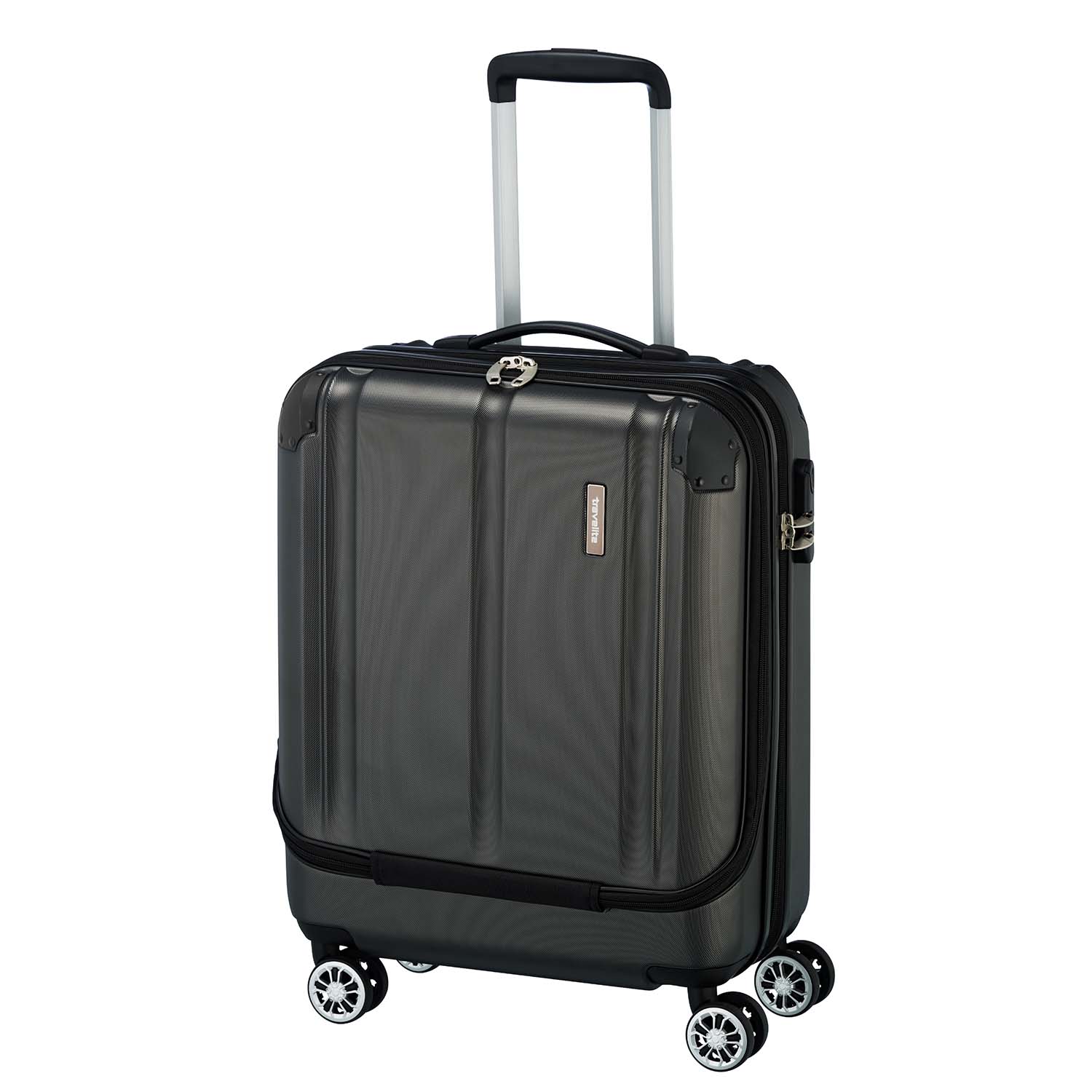 Travelite City 4-Rollen Bordtrolley S mit Vortasche-Anthrazit