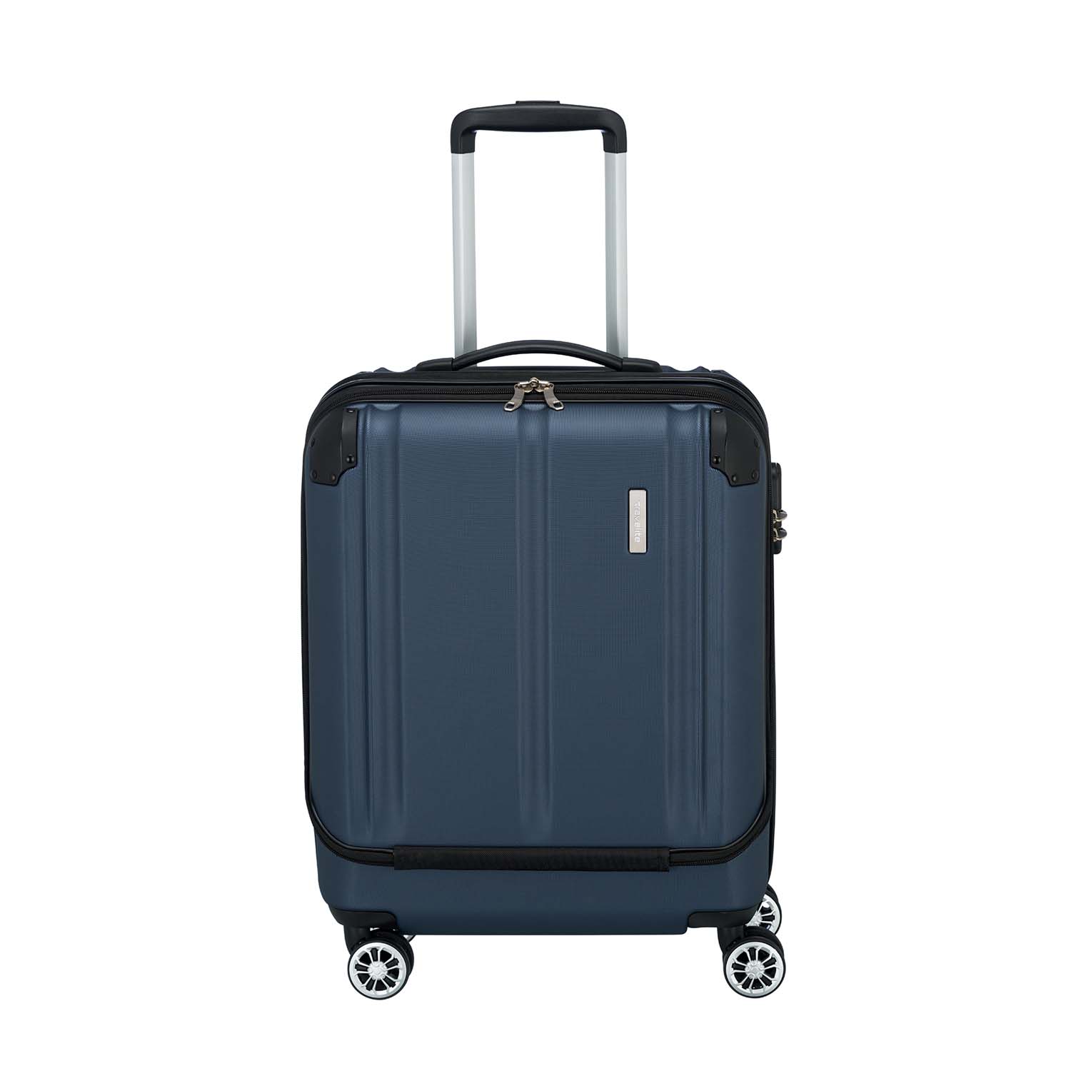 Travelite City 4-Rollen Bordtrolley S mit Vortasche-Marine