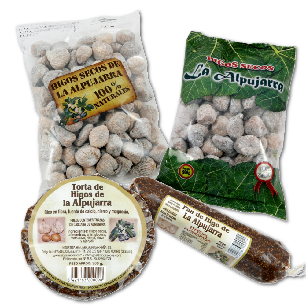 Original spanisches Feigen Probierset - getrocknete Feigen  2 x 500 g + Feigenbrot 300 g + 350 g - 100 % natürlich - Superfood - Vegan