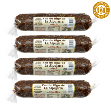 Original spanisches Feigenbrot mit Mandeln - 100 % natürlich - Superfood - Vegan - länglich - 4 x 350 Gramm - 1,4 Kg  Vorteilspack 1