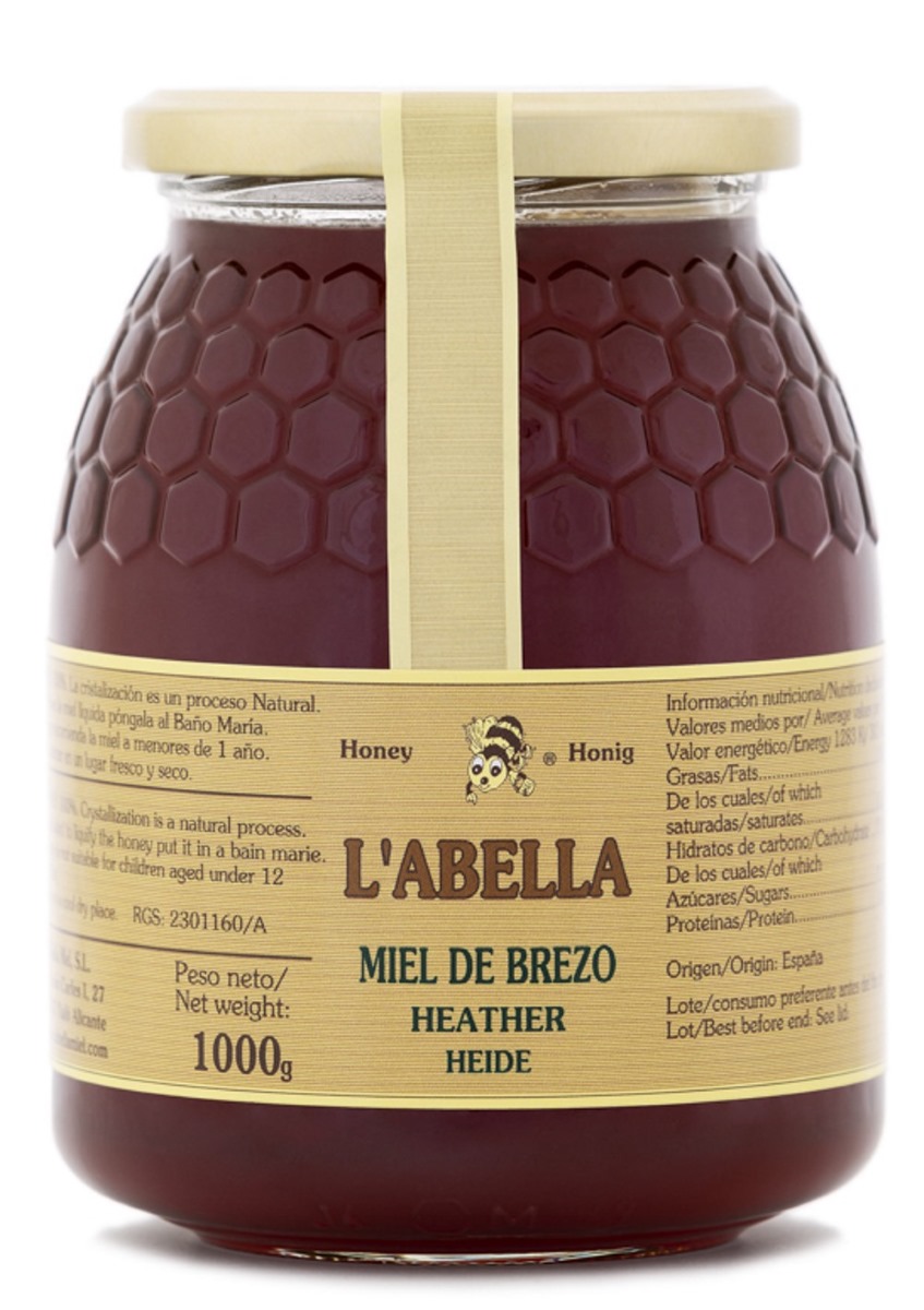Heidehonig aus Spanien - Premium Qualität - reines Naturprodukt - kaltgeschleudert - unfiltriert - herber Geschmack - leicht geleeartige Konsistenz 