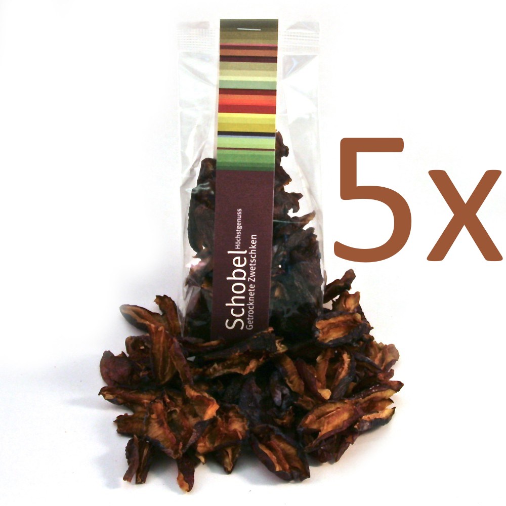 Getrocknete Zwetschgen 5x70g - vom Bodensee - Vitaminreich dank schonender Trocknung - Zwetschgen Chips als Snack für Gourmets