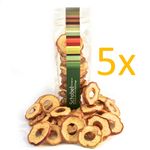 Getrocknete Elstar-Apfelringe 5x 90g - getrocknete Apfelringe vom Bodensee -Vitaminreich dank schonender Trocknung - Apfelringe als Snack für Gourmets