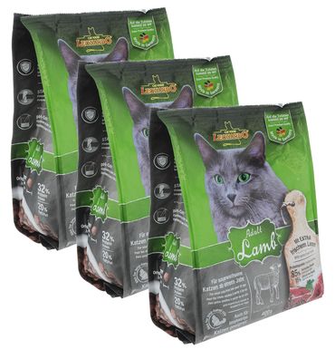 Katzen Trockenfutter - 3x Adult Lamb mit Lamm und Reis 300g - Leonardo Katzenfutter für ausgewachsene Katzen - leichtverdaulich und Premiumqualität 1
