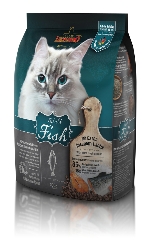 Katzen Trockenfutter - Adult Fish mit Fisch & Reis 300g - Leonardo Katzenfutter für ausgewachsene Katzen - leichtverdaulich und Premiumqualität