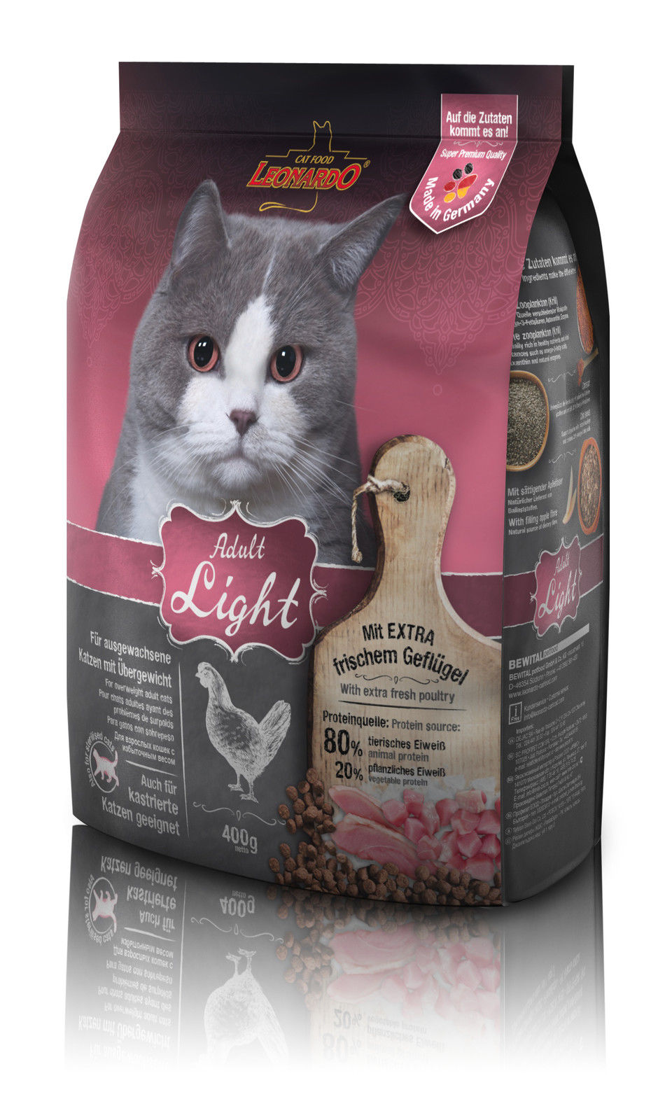 Katzen Trockenfutter - Adult Light für Katzen mit Übergewicht 300g - Katzenfutter für ausgewachsene Katzen - leichtverdaulich und Premiumqualität