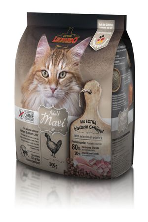 Katzen Trockenfutter - Adult GF Maxi Geflügel  300g - Leonardo Premium Katzenfutter für ausgewachsene Katzen - Getreidefrei - leichtverdaulich 1