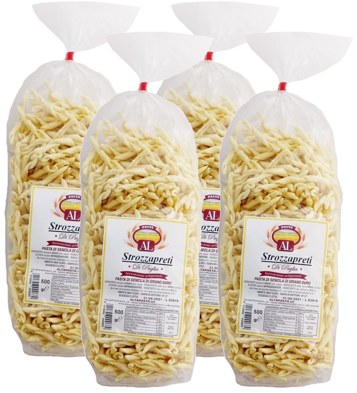 Frische Strozzapreti (Priesterwürger) Nudeln aus Italien 4x 500g - 2Kg - Original Strozzapreti Pasta – trafila in bronzo - Handwerkliche Verarbeitung
