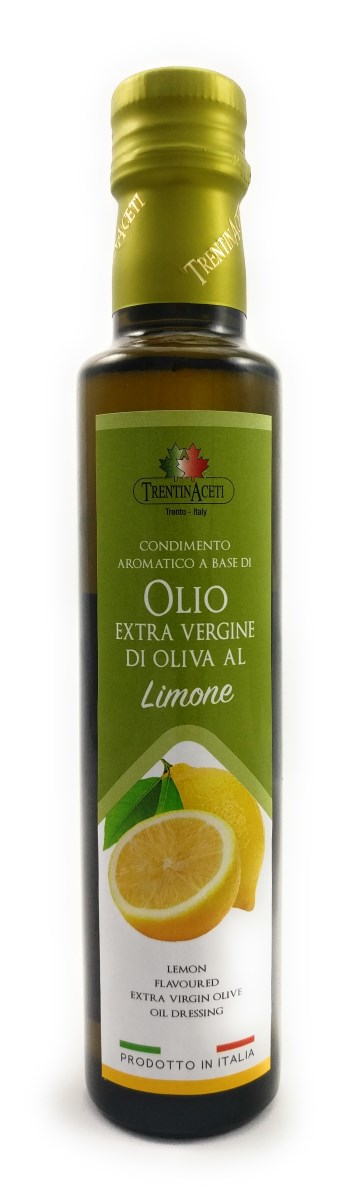 Extra Natives Olivenöl mit natürlichen Zitronenaroma - 1x250 ml - Italienisches Zitronen Olivenöl in höchster Qualität - TrentinAceti - kaltgepresst 
