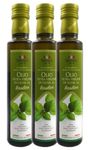 Extra Natives Olivenöl mit natürlichen Basilikumaroma - 3x250 ml - Italienisches Basilikum Olivenöl in höchster Qualität - TrentinAceti - kaltgepresst 