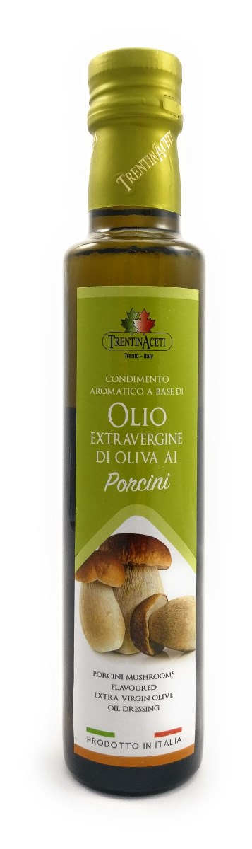 Extra Natives Olivenöl mit natürlichen Steinpilzaroma - 1x250 ml - Italienisches Steinpilz Olivenöl in höchster Qualität - TrentinAceti - kaltgepresst 