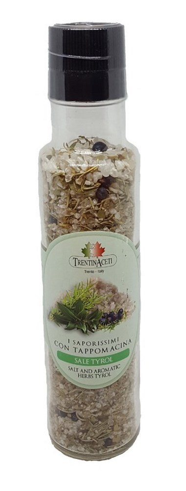 Italienische Gewürzmischung-  Tiroler Gewürze - 260 ml - Tiroler Salz aus Italien - Grillsalz zum grillen - Kräutersalz der höchsten Qualität 