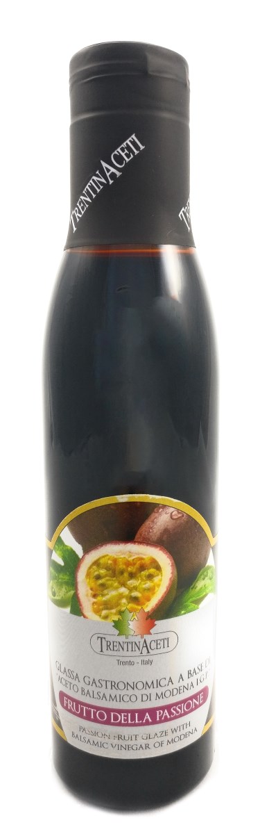 Passionsfrucht Balsamico - Balsamico Creme mit Passionsfrucht Aroma aus Italien - 300 ml - Aceto Balsamico Di Modena IGP - Frutto della passione