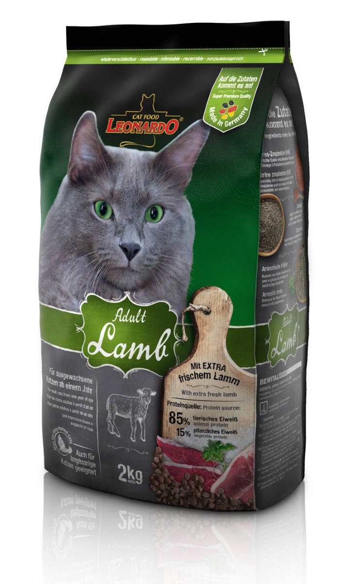 Katzen Trockenfutter - Adult Lamb mit Lamm und Reis 1,8 Kg - Leonardo Katzenfutter für ausgewachsene Katzen - leichtverdaulich und Premiumqualität