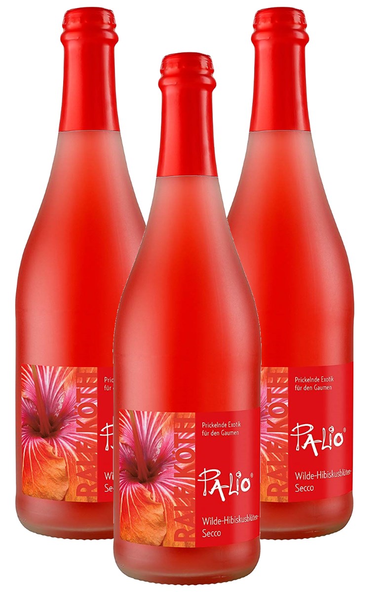 Palio - Wilde Hibiskusblüte Secco 3x 0,75l - Fruchtiger Hibiskusblüten Perlwein - Prämiert aus Deutschland