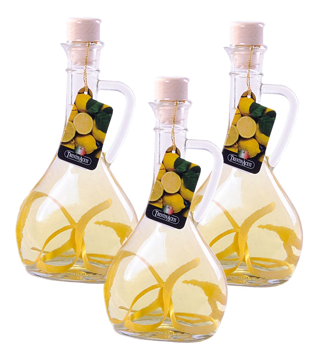 Zitronenessig - Weißweinessig mit Aroma - Zitronen Essig aus Italien - TrentinAcetia - höchste Qualität - 3x 250 ml - Aceto Di Vino Bianco - Lemone