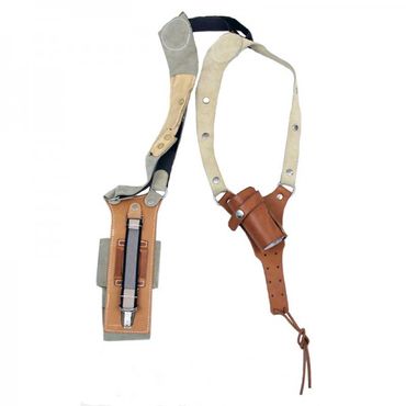 AKAH Schulterholster Leder für Tonfa und Funkgerät
