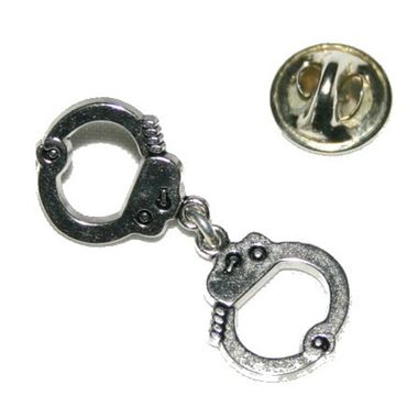 Handfessel Anstecker Pin silber Handfessel Anstecker Pin silber