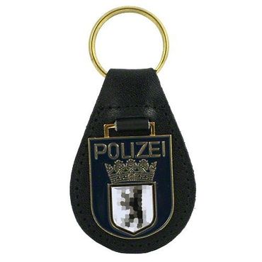 Schlüsselanhänger Polizei Hoheitsabzeichen Metall-Leder Schlüsselanhänger Polizei Hoheitsabzeichen Metall-Leder