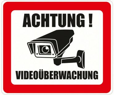 ACHTUNG! Videoüberwachung Aufkleber