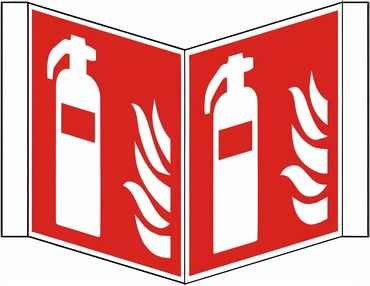 Nasenschild Kunststoff bedruckt mit 2 Symbolen Feuerlöscher nach ISO 7010 / F 001 - versch. Varianten Nasenschild Kunststoff bedruckt mit 2 Symbolen Feuerlöscher nach ISO 7010 / F 001 - versch. Varianten