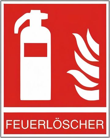 Brandschutzschild Symbol Feuerlöscher mit Zusatztext Feuerlöscher - F 001 Brandschutzschild Symbol Feuerlöscher mit Zusatztext Feuerlöscher - F 001