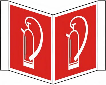 Nasenschild bedruckt mit 2 Symbolen Feuerlöscher nach BGV A8 - F 05 - versch. Varianten Nasenschild bedruckt mit 2 Symbolen Feuerlöscher nach BGV A8 - F 05 - versch. Varianten