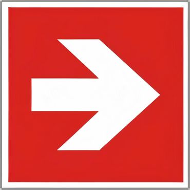 Brandschutzschild als Symbol Richtungsangabe links / rechts nach ISO 7010 / E 005 versch. Varianten Brandschutzschild als Symbol Richtungsangabe links / rechts nach ISO 7010 / E 005 versch. Varianten