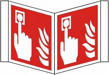 Nasenschild als Symbol Brandmelder nach ISO 7010 / F 005 , zweiseitig bedruckt mit 2 Symbolen Brandmelder , Größe : 200 x 200 x 25 mm , Material : KN - Kunststoff Langnachleuchtend - KNS ECO SERIE Nasenschild als Symbol Brandmelder nach ISO 7010 / F 005 , zweiseitig bedruckt mit 2 Symbolen Brandmelder , Größe : 200 x 200 x 25 mm , Material : KN - Kunststoff Langnachleuchtend - KNS ECO SERIE