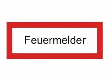 Brandschutzschild als Text " Feuermelder "-  Folie oder Kunststoff 1 mm - Größen in 148 x 52 mm oder 297 x 105 mm Brandschutzschild als Text " Feuermelder "-  Folie oder Kunststoff 1 mm - Größen in 148 x 52 mm oder 297 x 105 mm
