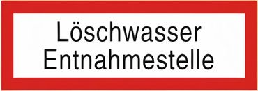 Brandschutzzeichen Text " Löschwasser Entnahmestelle " , Größe: 297 x 105 mm , Kunststoff 1 mm , flach Brandschutzzeichen Text " Löschwasser Entnahmestelle " , Größe: 297 x 105 mm , Kunststoff 1 mm , flach
