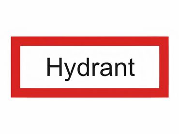 Brandschutzschild als Text " Hydrant " - Kunststoff 1 mm - 297 x 105 mm - flach Brandschutzschild als Text " Hydrant " - Kunststoff 1 mm - 297 x 105 mm - flach