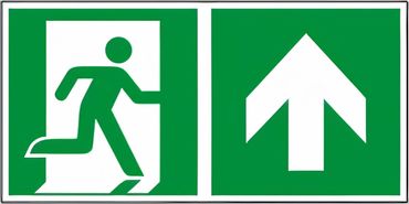 Rettungswegschild Kombiversion - Laufrichtung geradeaus / durch Tür (wenn Schild an Tür angebracht ist), aufwärts gehen , bestehend aus Notausgangszeichen nach ISO 7010 / E 002 + E 006 Zusatzpfeil Typ D ISO 3864-3 " versch. Ausführungen Rettungswegschild Kombiversion - Laufrichtung geradeaus / durch Tür (wenn Schild an Tür angebracht ist), aufwärts gehen , bestehend aus Notausgangszeichen nach ISO 7010 / E 002 + E 006 Zusatzpfeil Typ D ISO 3864-3 " versch. Ausführungen