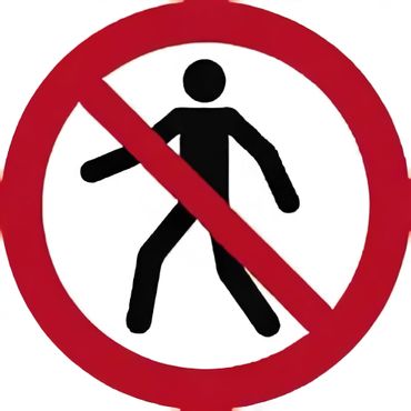 Verbotsschild als Symbol - für Fußgänger verboten nach ISO 7010 / P 004 - versch. Ausführungen