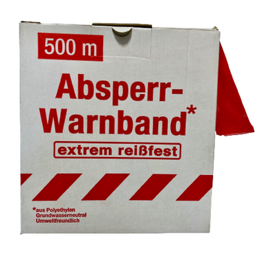 Super Absperrband, rot/weiss