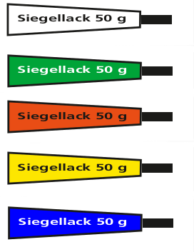 Dokumentations-Siegellack, in 20 g und 50 g Tube - verschiedene Farben