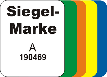 Dokumentations-Siegelmarke, Rolle a 500 Stück, fortlaufende Alpha-Nummerische Reihenfolge - verschiedene Farben Dokumentations-Siegelmarke, Rolle a 500 Stück, fortlaufende Alpha-Nummerische Reihenfolge - verschiedene Farben