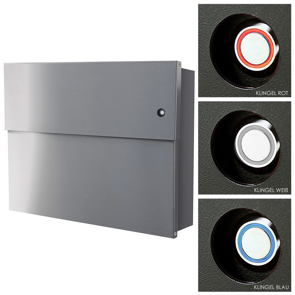 Radius Briefkasten Letterman XXL 2 aus Edelstahl mit LED-Klingel und ... Radius Briefkasten Letterman XXL 2 aus Edelstahl mit LED-Klingel und ...