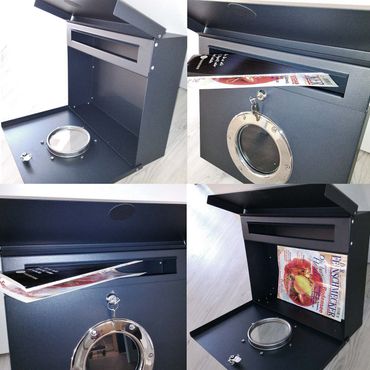 Letterman 1 Radius Design Briefkasten mit Bullauge, verdecktes Schloss