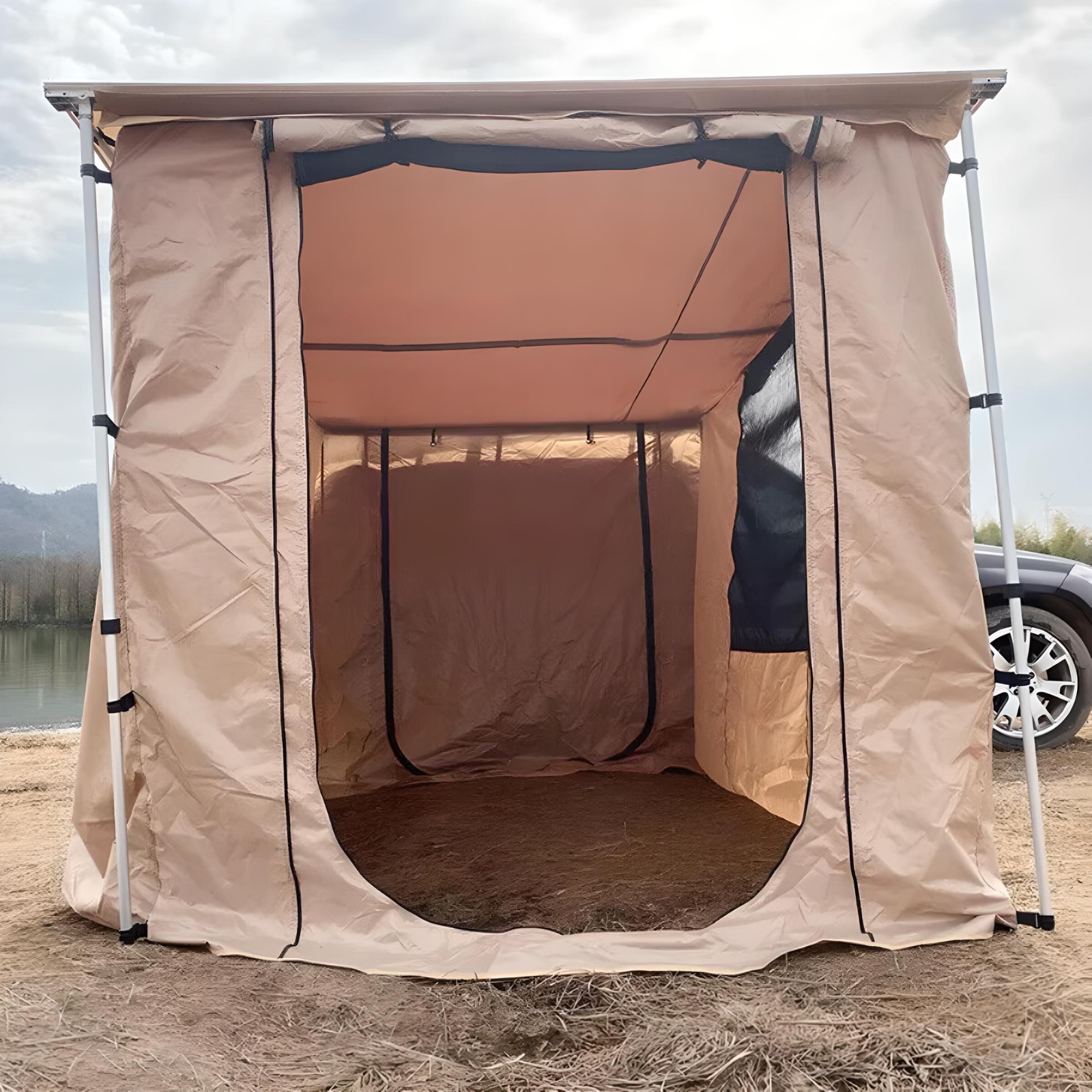 Dachzelt Autodachzelt Markise Vorzelt 2 Gren Khaki Camping Auto | TZI  Power