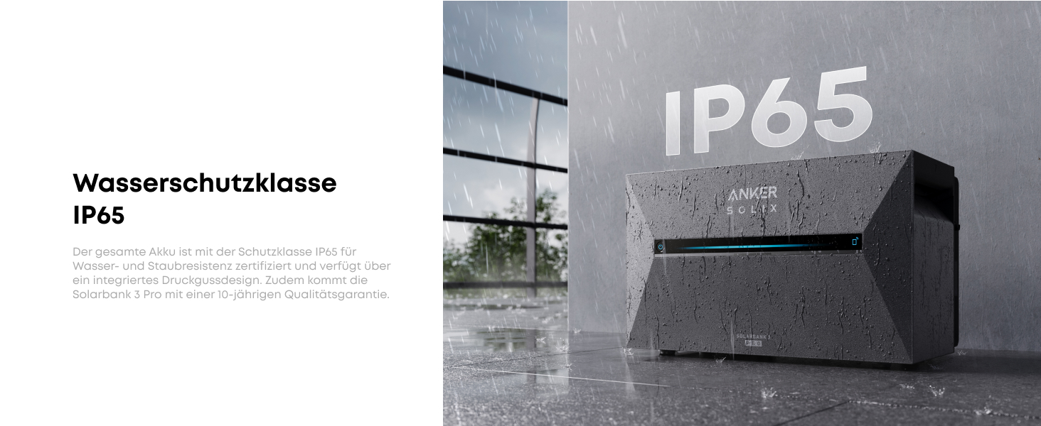 Solarbank 3 Pro mit IP65-Wetterschutz im Regen