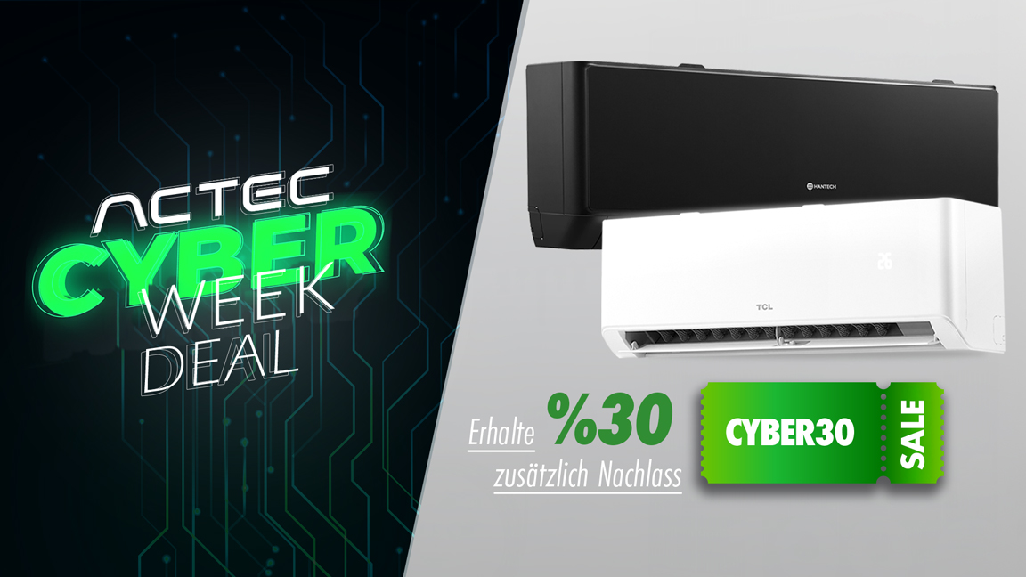 Cyber Week Aktion – 30 % Rabatt auf Split-Klimaanlagen von Hantech & TCL
