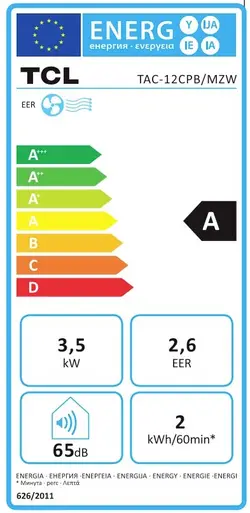 Energielabel TCL TAC-12CPB/MZW