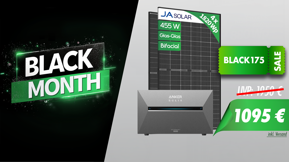 Black Month Angebot – 175 € Rabatt auf ANKER Solix Balkonkraftwerke