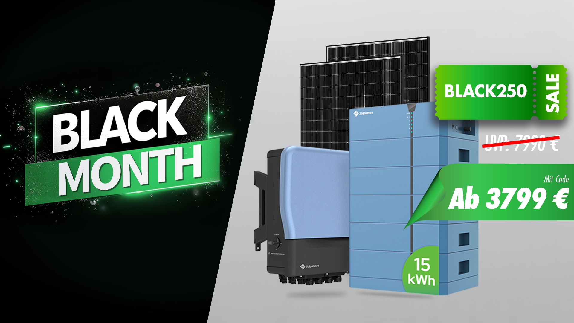 Aktion: Solaranlagen mit Speicher – zusätzlich 250 € Nachlass