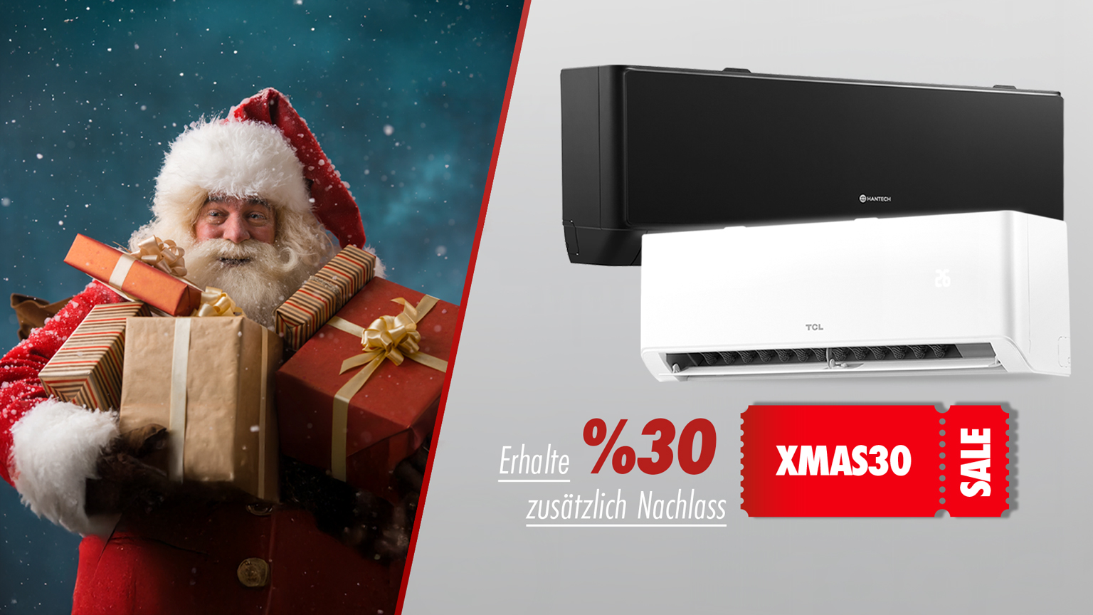 XMAS Rabatt – 30 % auf Split-Klimaanlagen
