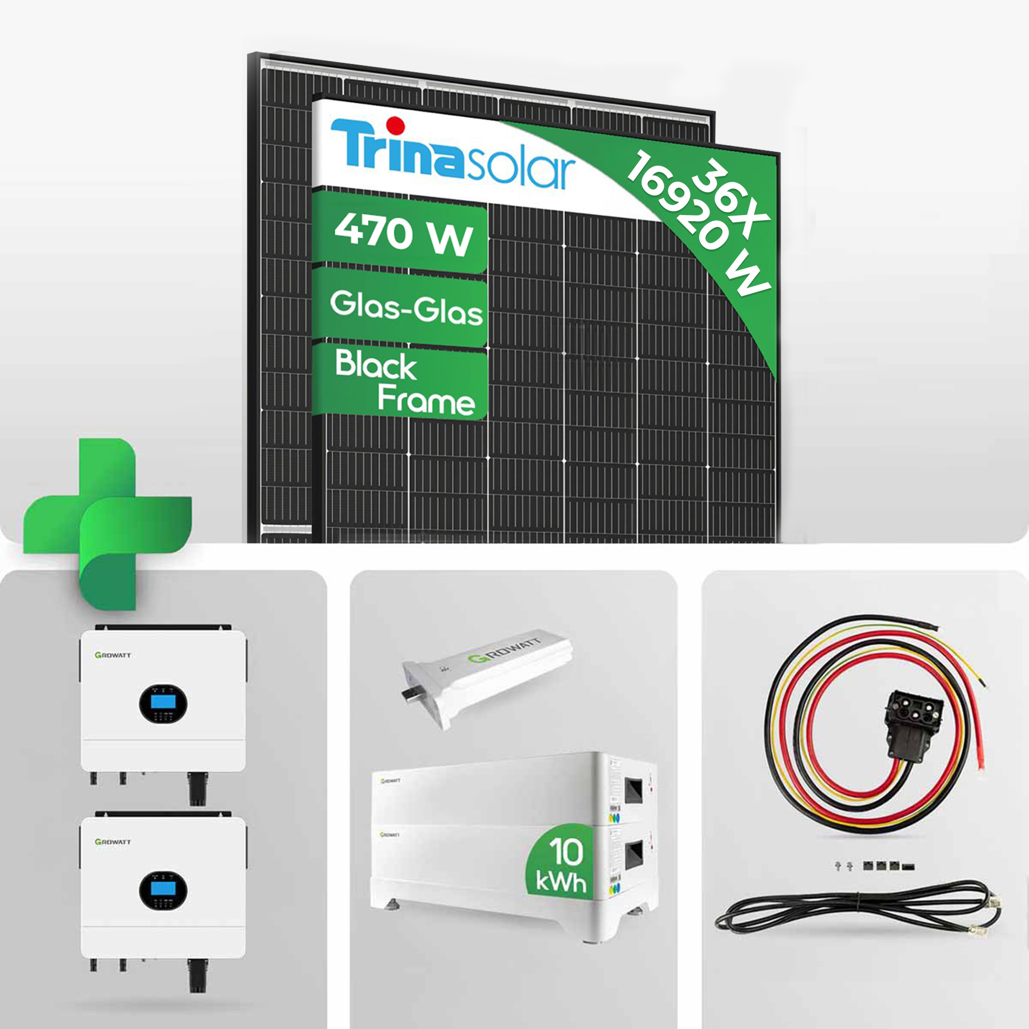 16,92 kWp Inselanlage mit 10kWh Speicher Growatt SPF 6000 Off-Grid Solaranlage 16,92 kWp Inselanlage mit 10kWh Speicher Growatt SPF 6000 Off-Grid Solaranlage
